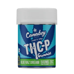 canabzy thc p pure gummies 500mg 20ct blue raz dream
